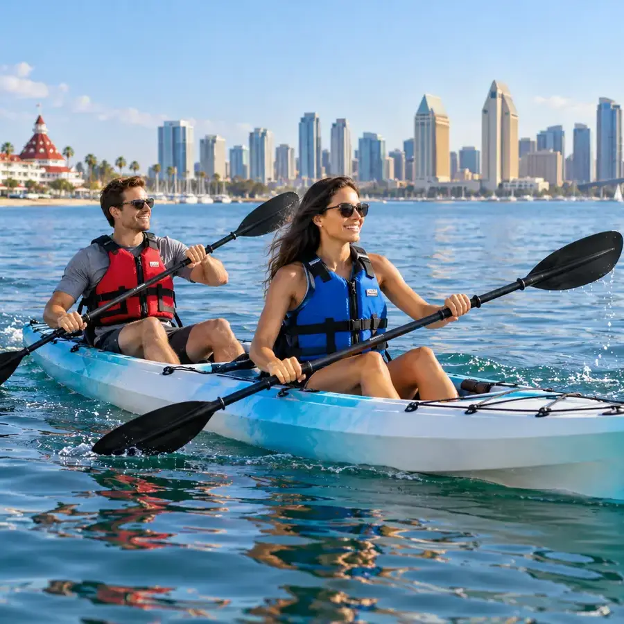 Tandem kayak rental on San Diego Bay
